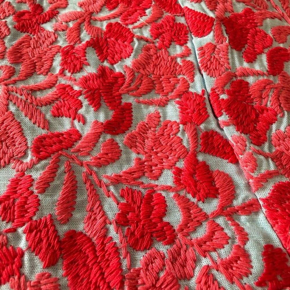 J. Marie Embroidered Light Blue Mexican-Style Top with Hot Pink Detail, EUC, M - Picture 4 of 4